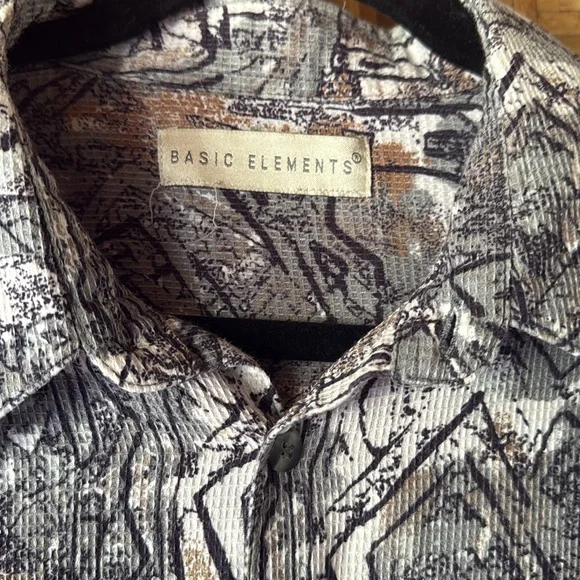 Vintage 90s Basic elements long sleeve abstract art button down shirt - Picture 3 of 10